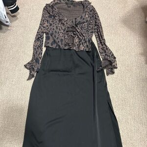 Long silk skirt top set